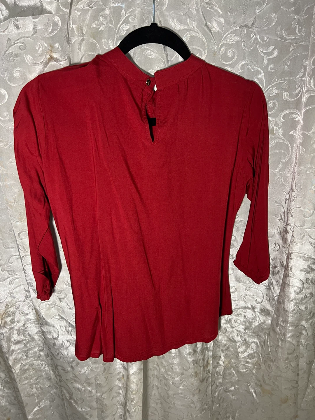 Red long-sleeve blouse - photo 2