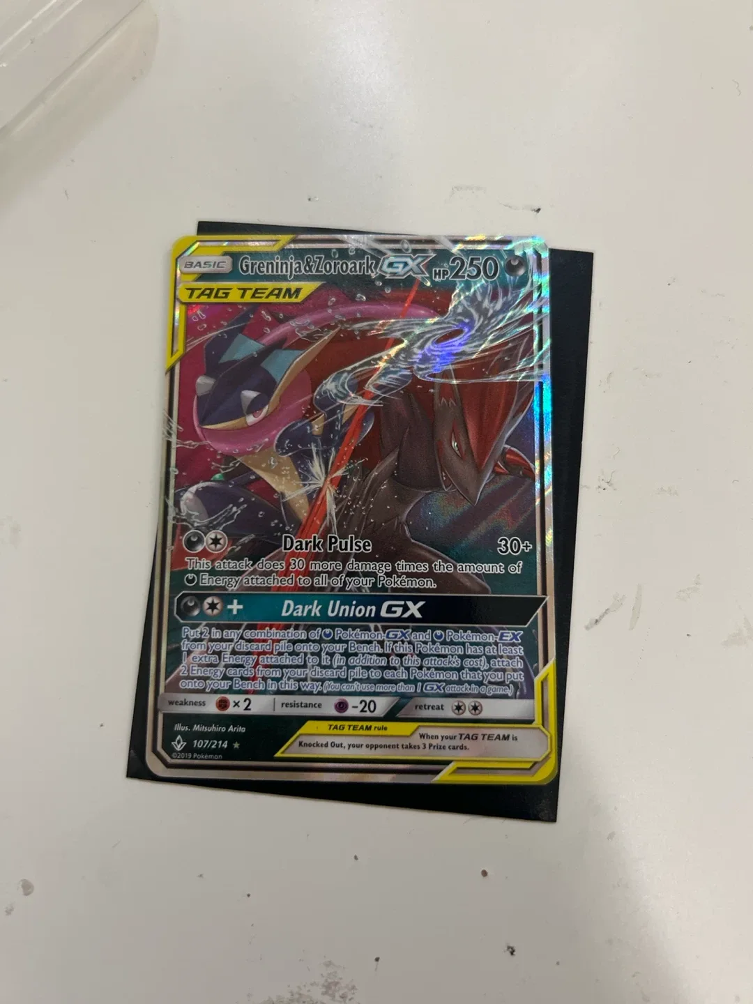 Pokemon Greninja & Zoroark GX Tag Team Card