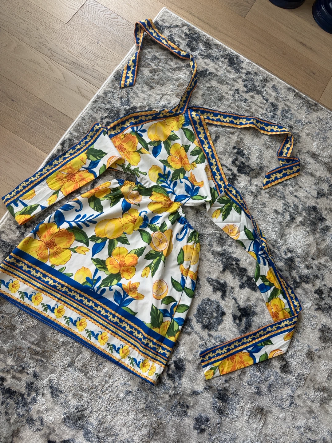 Lemon Floral Print Sundress Set - photo 2