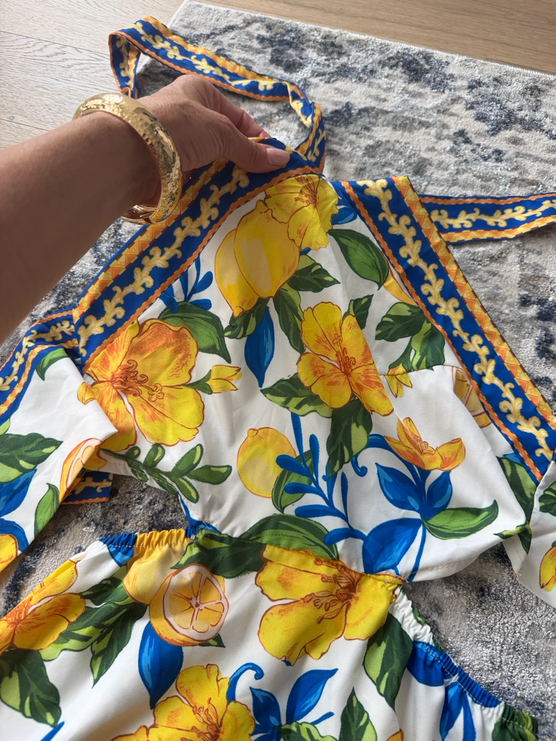 Lemon Floral Print Sundress Set - photo 3