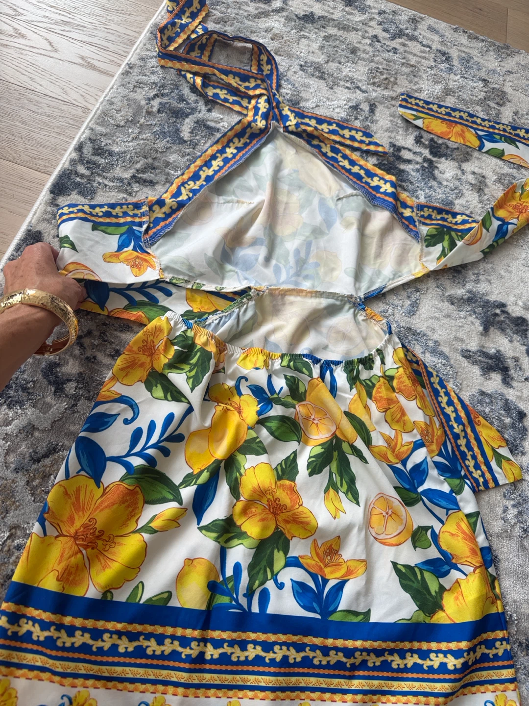 Lemon Floral Print Sundress Set - photo 4