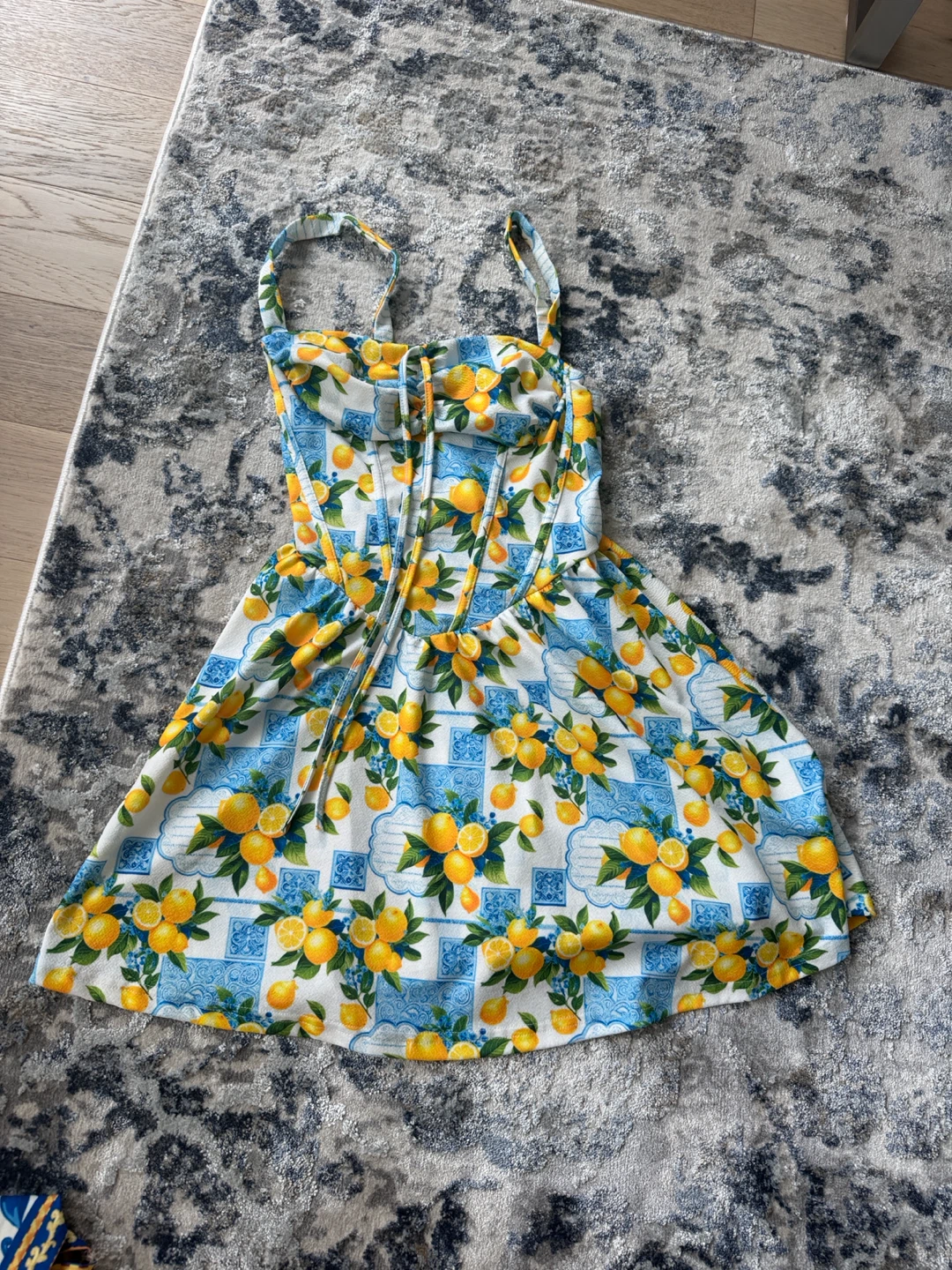 Strapless Lemon Print Dress
