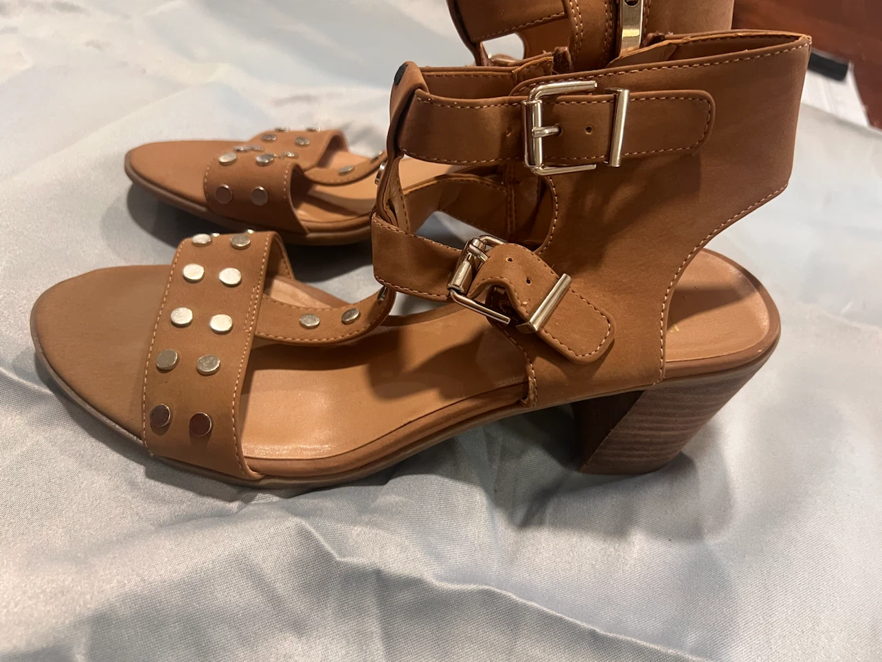 Franco Sarto Brown Studded Block Heel Sandals - photo 2