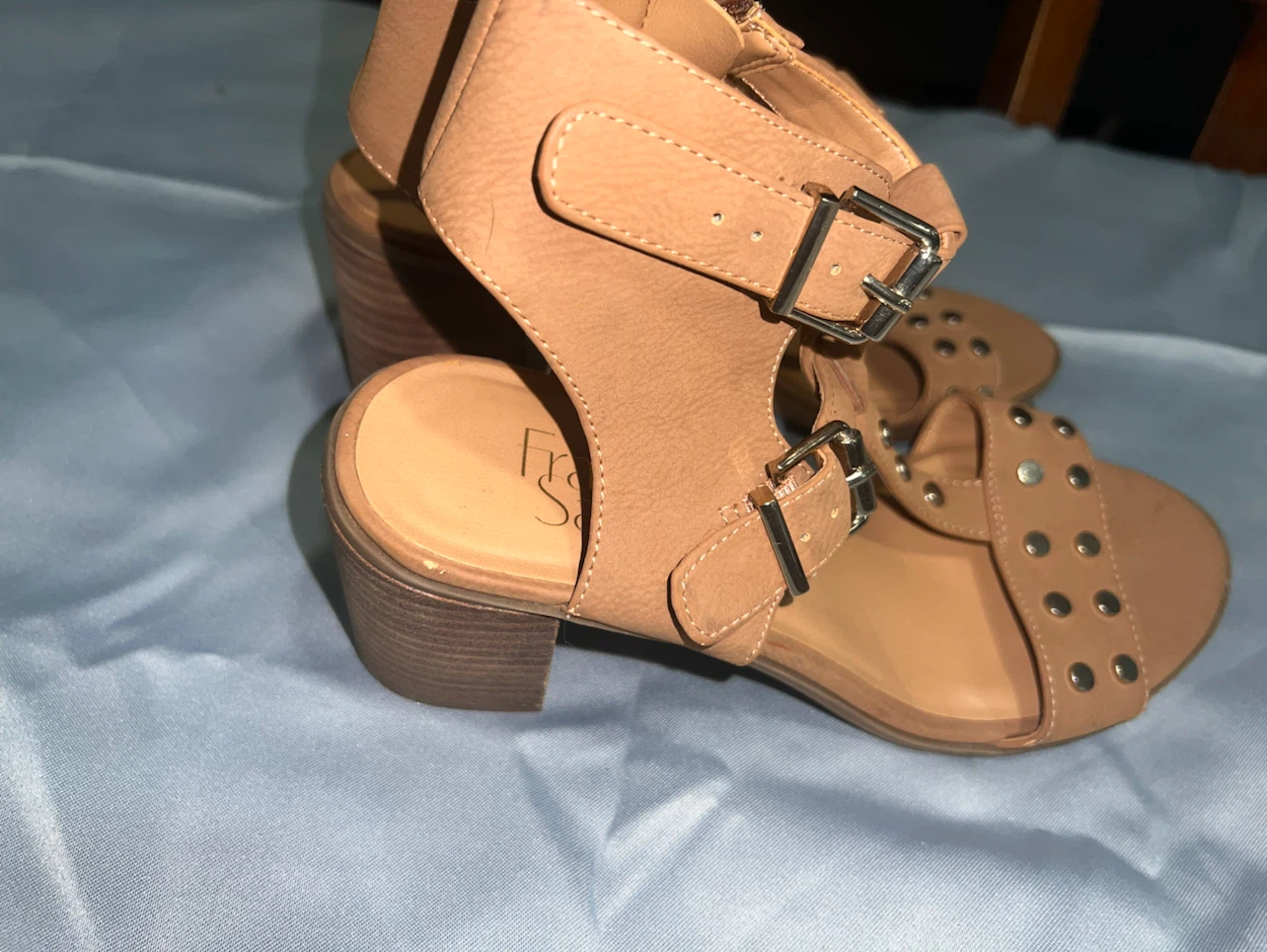 Franco Sarto Brown Studded Block Heel Sandals - photo 4
