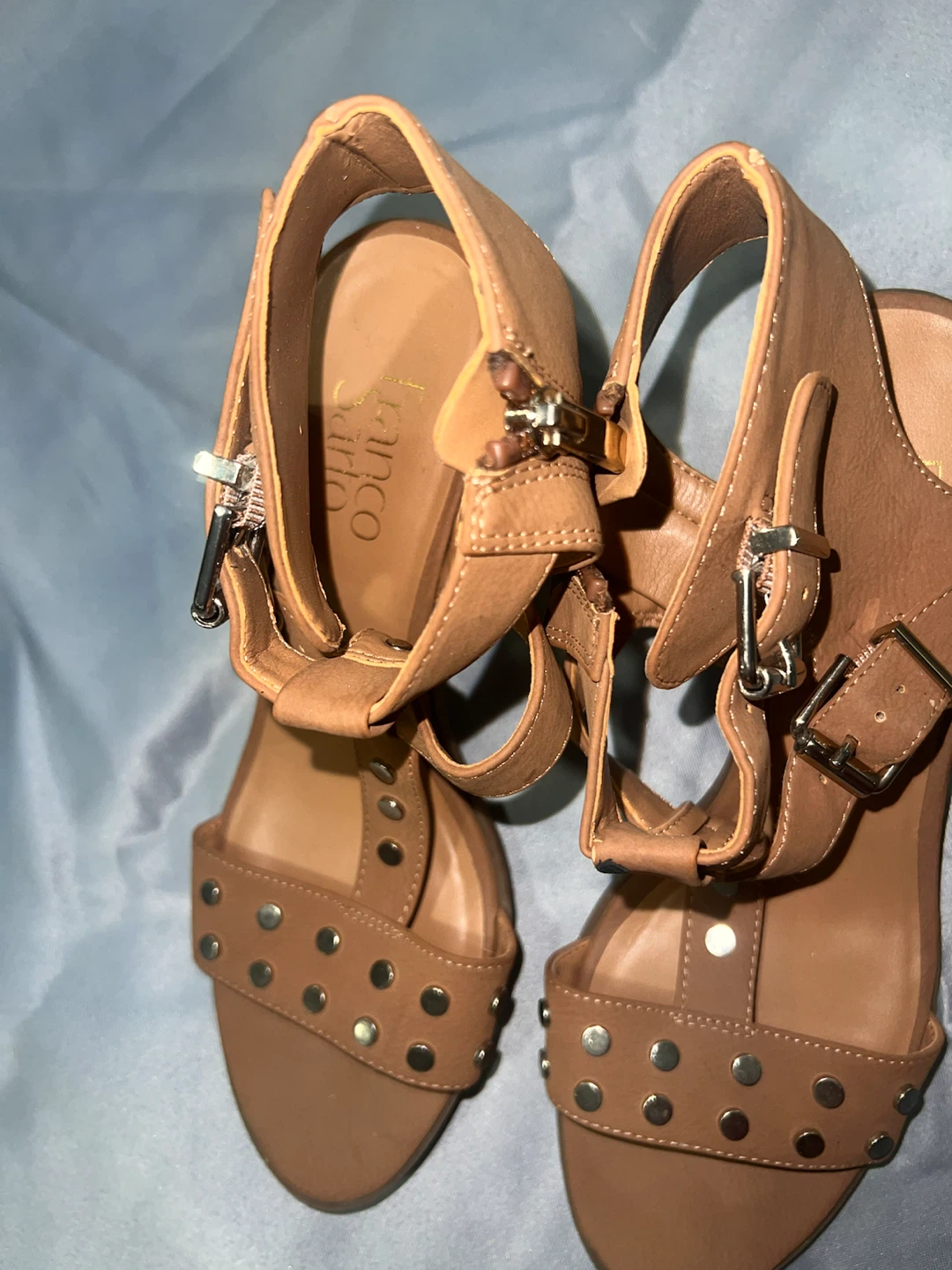 Franco Sarto Brown Studded Block Heel Sandals - photo 5