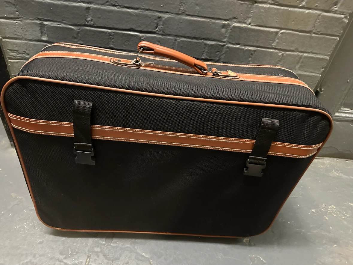 Hercules Luggage Black & Brown Suitcase