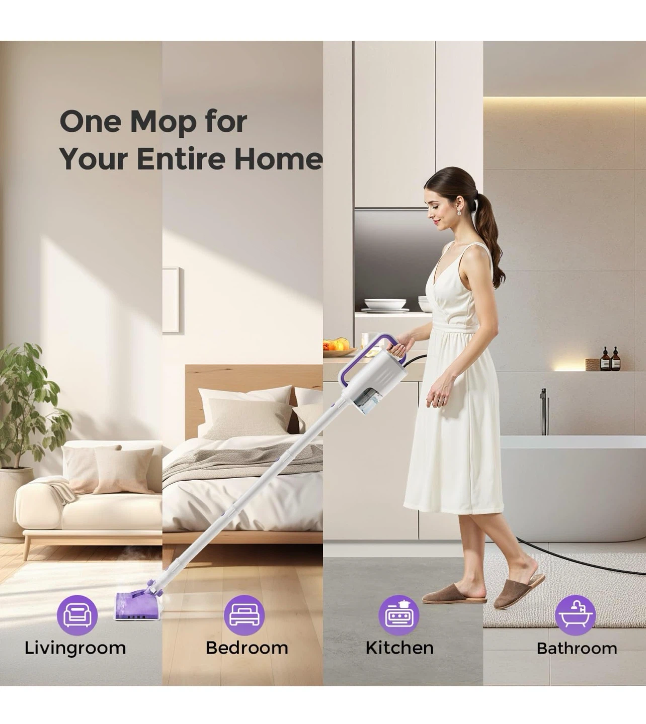10-in-1 Steam Cleaner and Mop with 350ML Tank F1 - photo 3