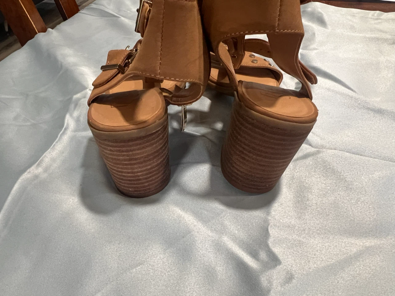 Franco Sarto Brown Studded Block Heel Sandals - photo 3