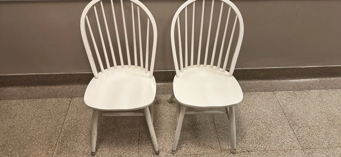 White Wooden Spindle Back Dining Chair
