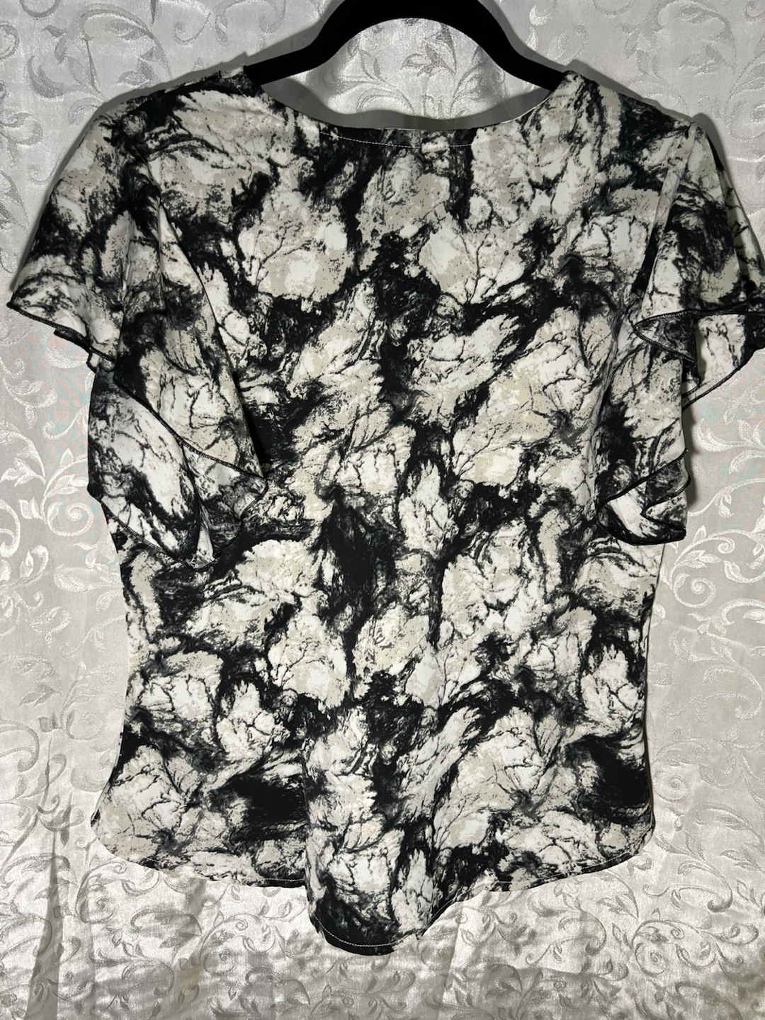 Black and White Marble Print Top