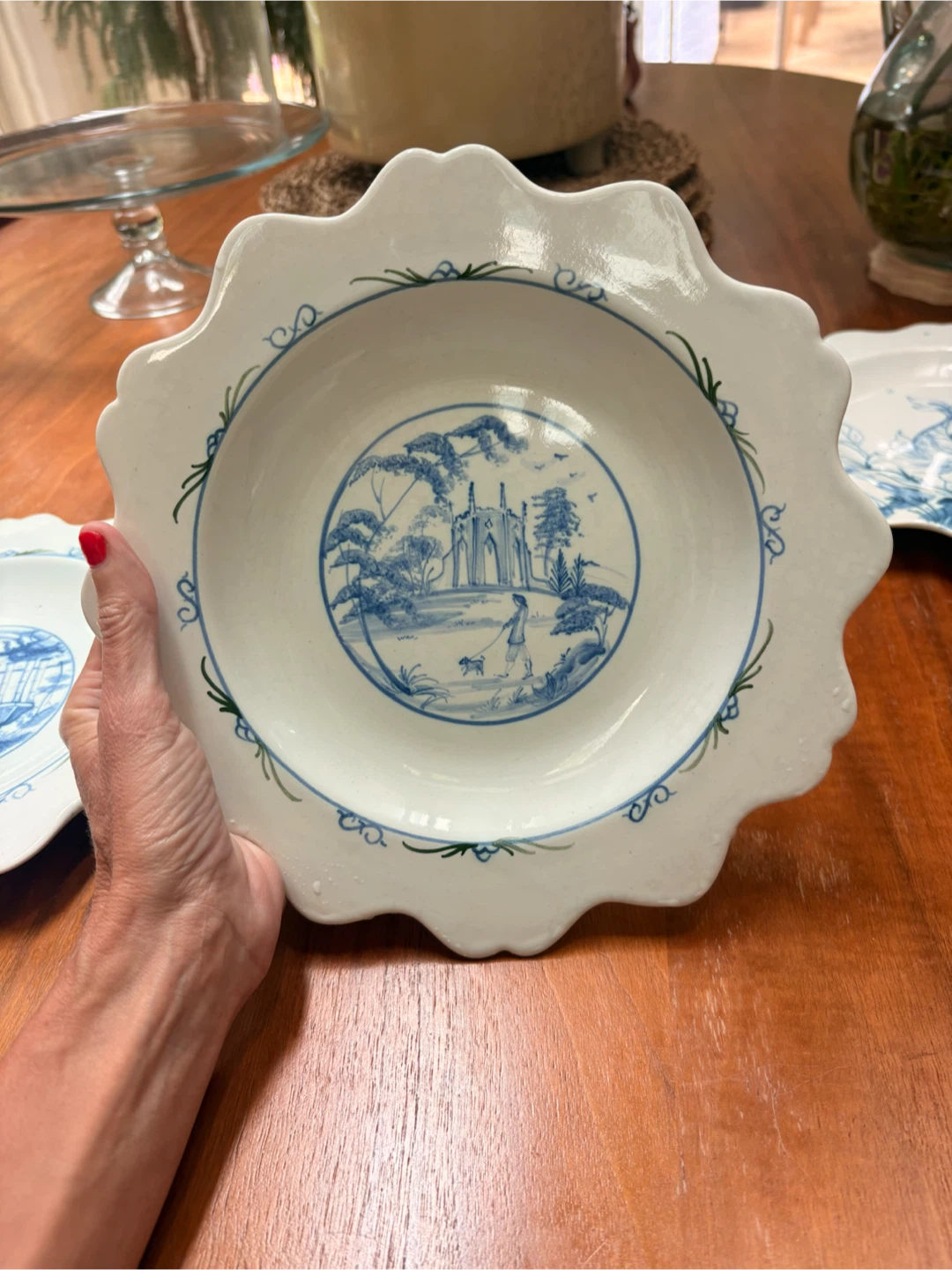 Deborah Sears Hand Painted Blue and White Dinnerware Plates - photo 4