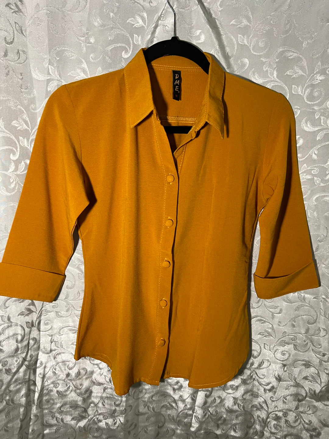 Mustard Yellow Button-Up Shirt