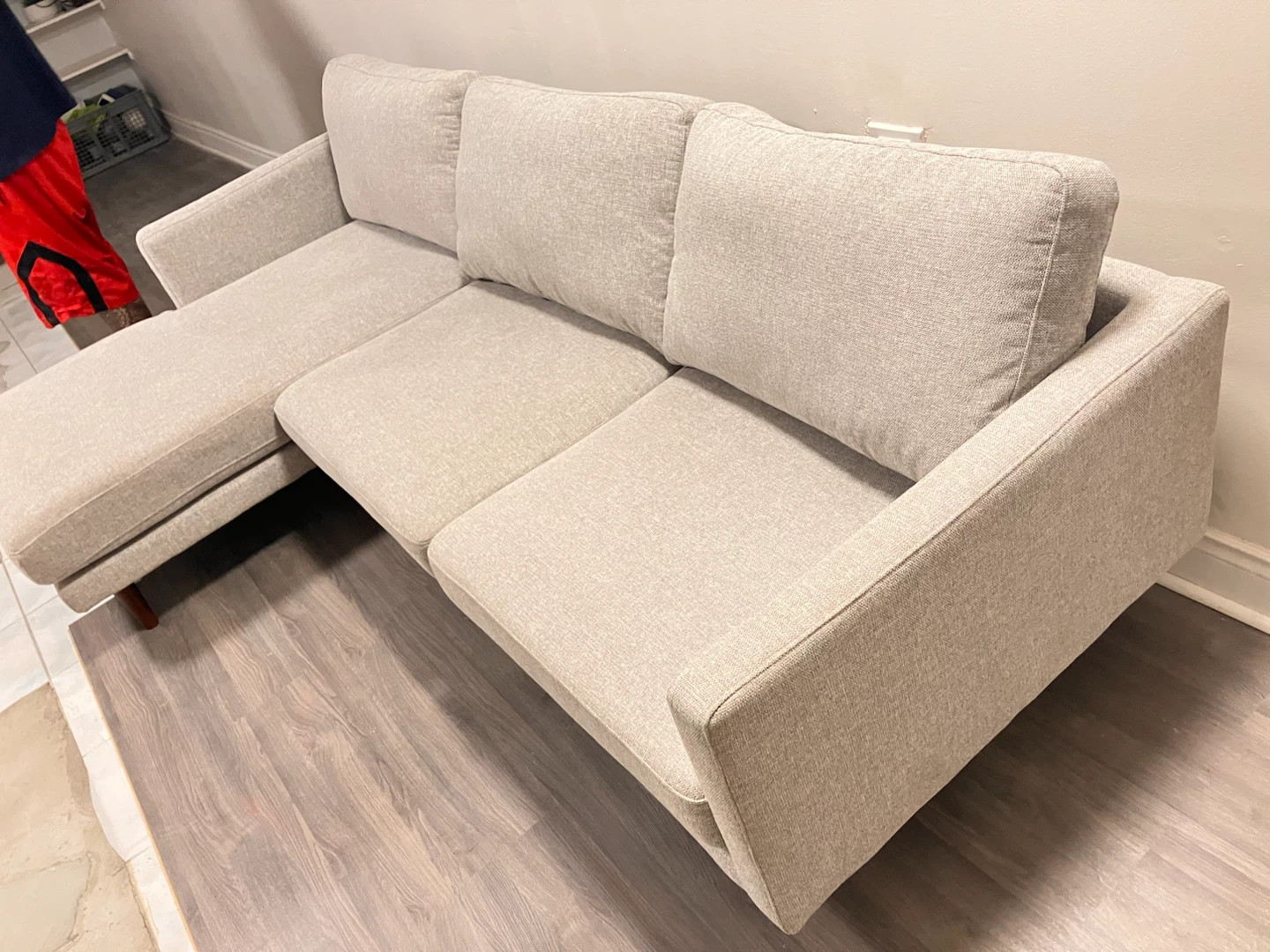 Light Gray Sectional Sofa with Chaise - photo 2