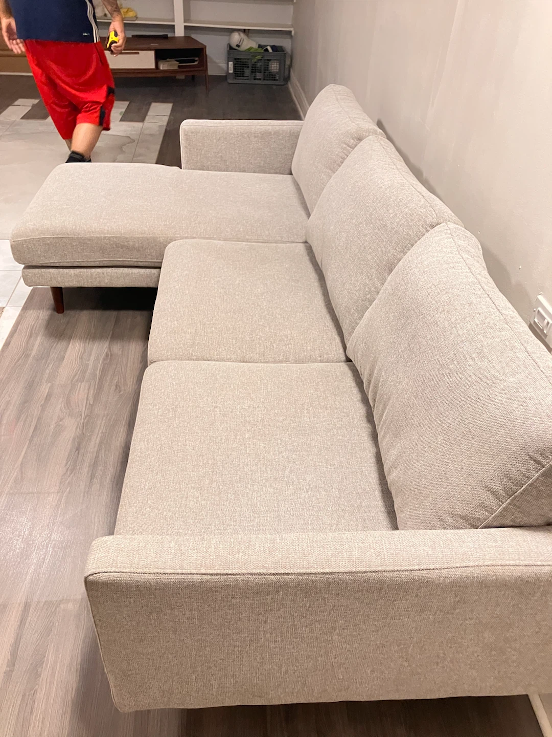 Light Gray Sectional Sofa with Chaise - photo 4