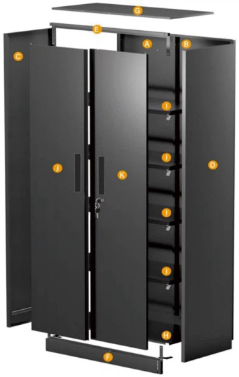 Black Metal Storage Cabinet - photo 3