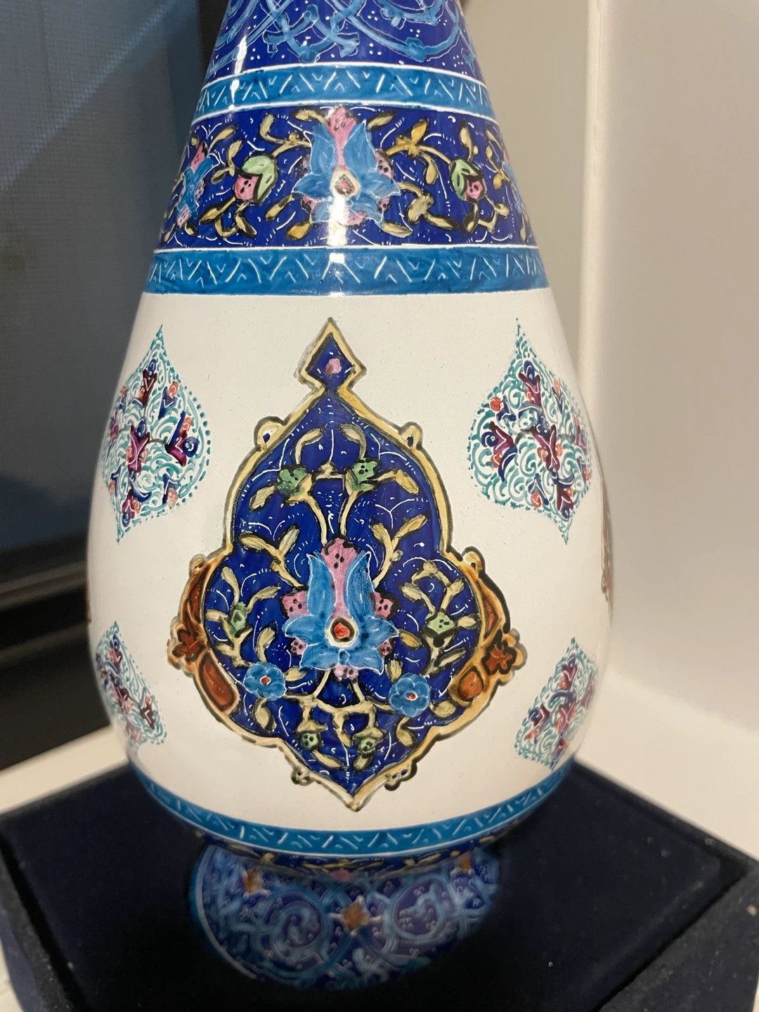 Signed Persian Minakari  Vase 10.25" – Morteza Esmaeili - photo 2