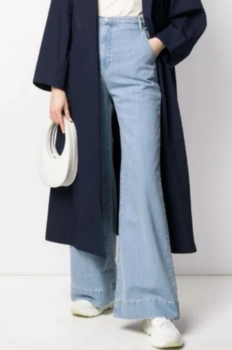 Katharine Hamnett "Anita" Wide Leg Jeans - Light Wash