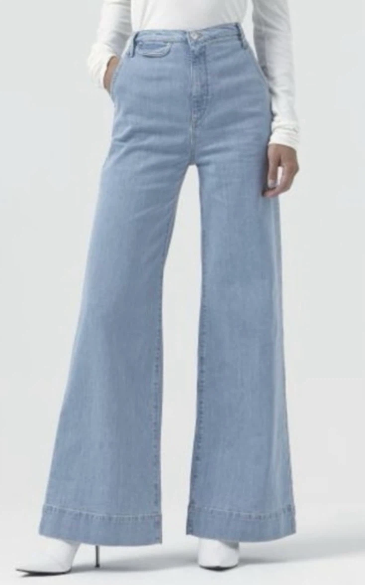 Katharine Hamnett "Anita" Wide Leg Jeans - Light Wash - photo 2