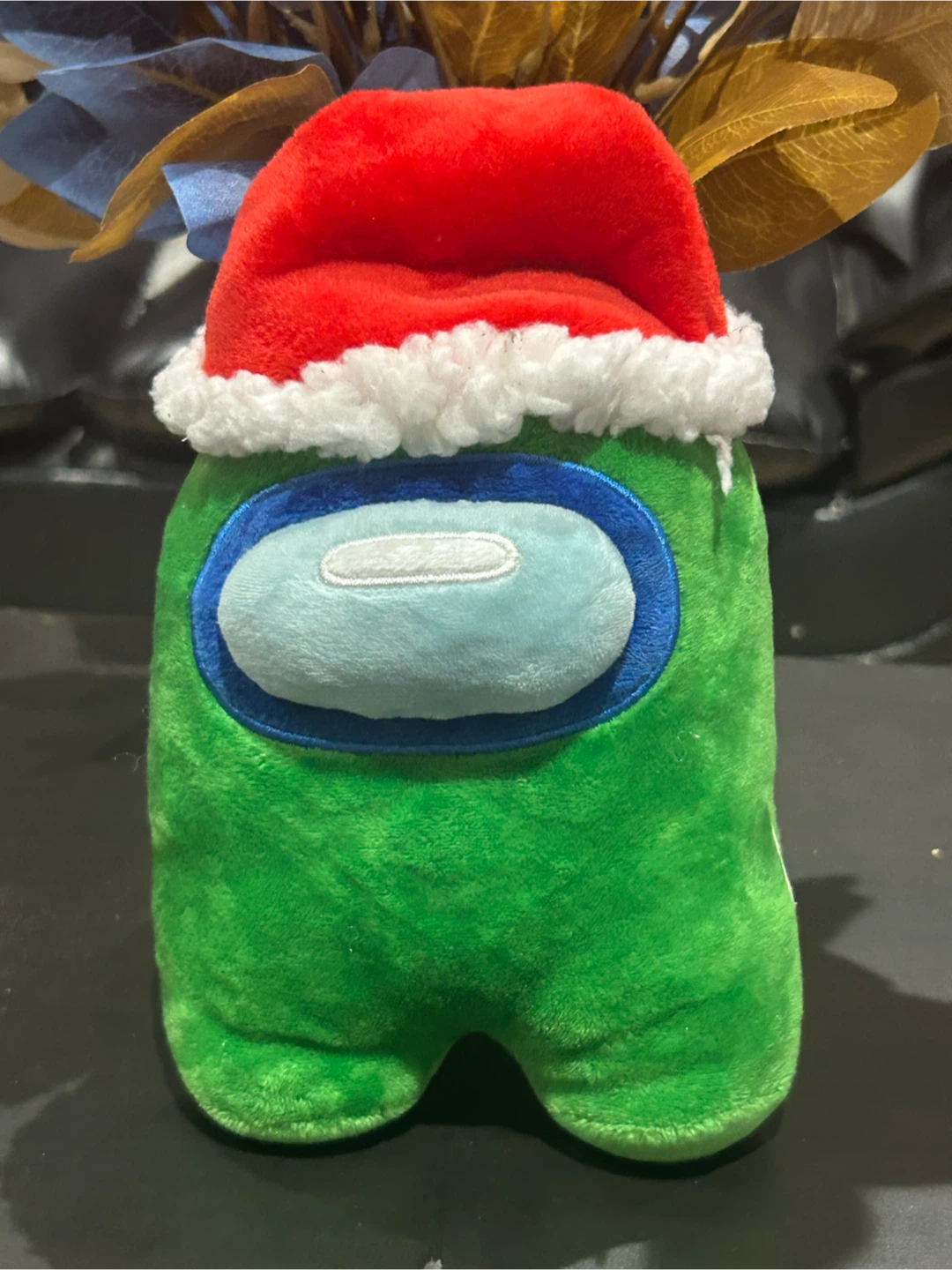 Green Among Us Plush with Santa Hat