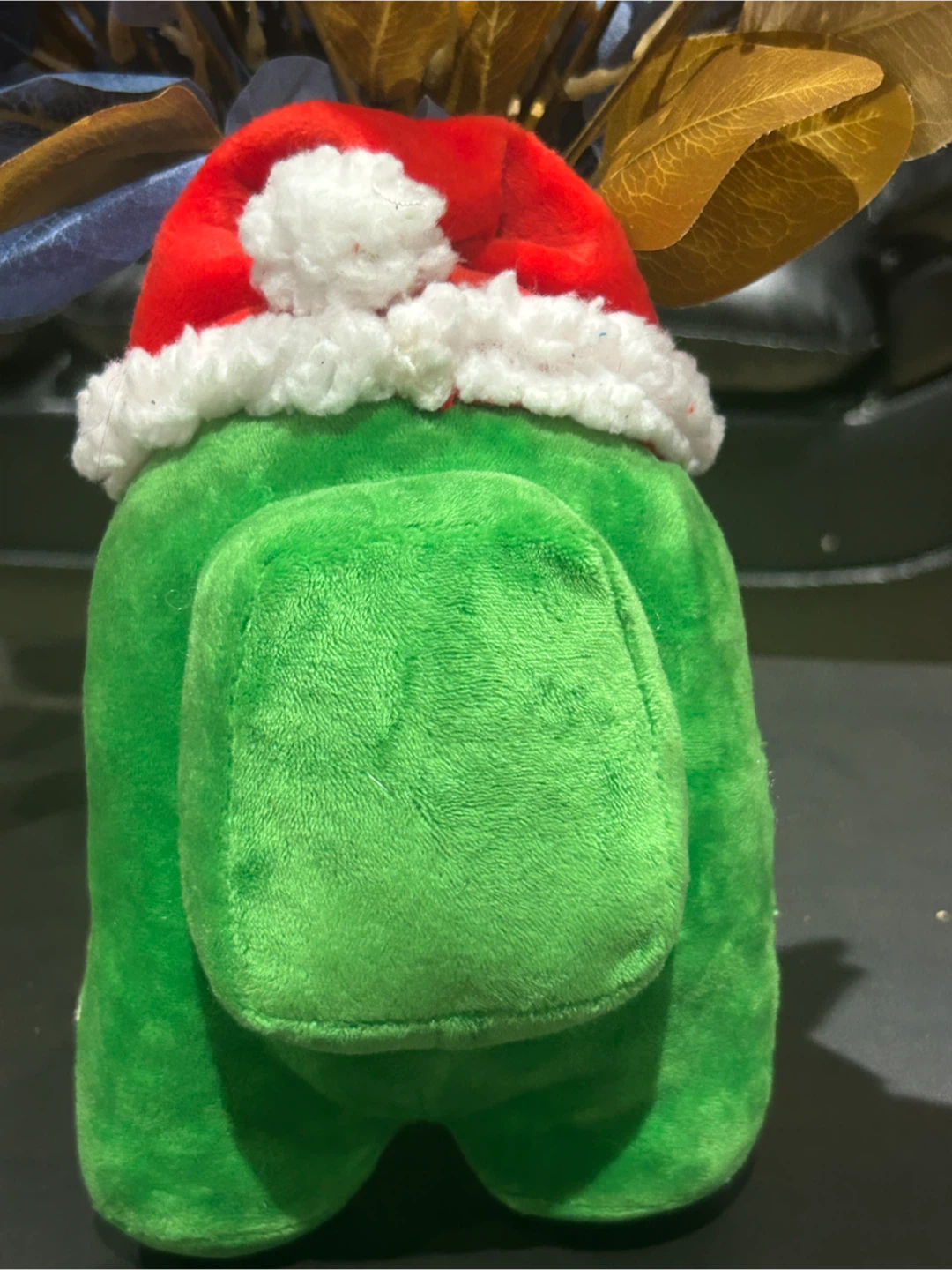 Green Among Us Plush with Santa Hat - photo 2