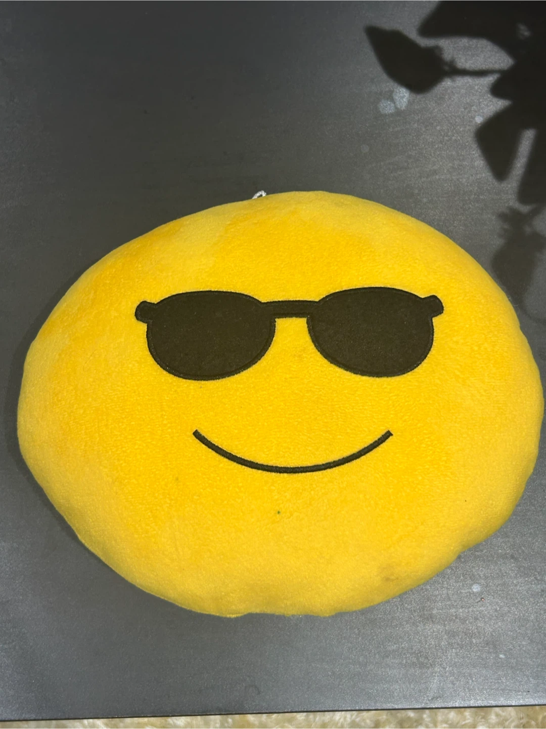 Yellow Smiley Face Plush Pillow