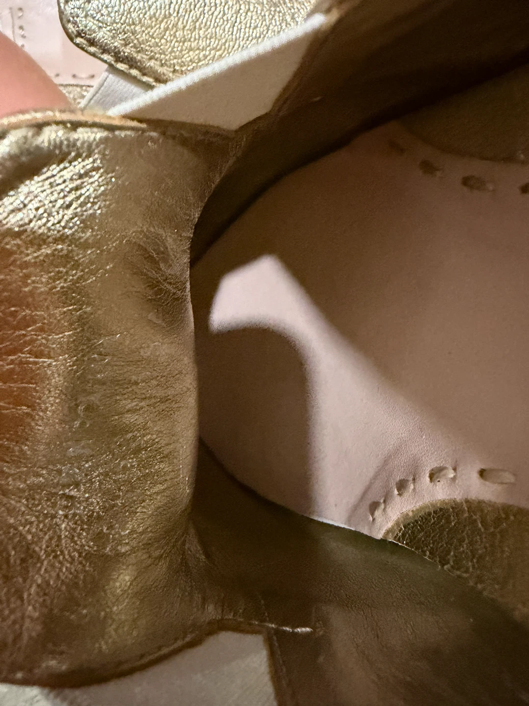 Miu Miu Gold Metallic Slip-On Shoes - photo 3