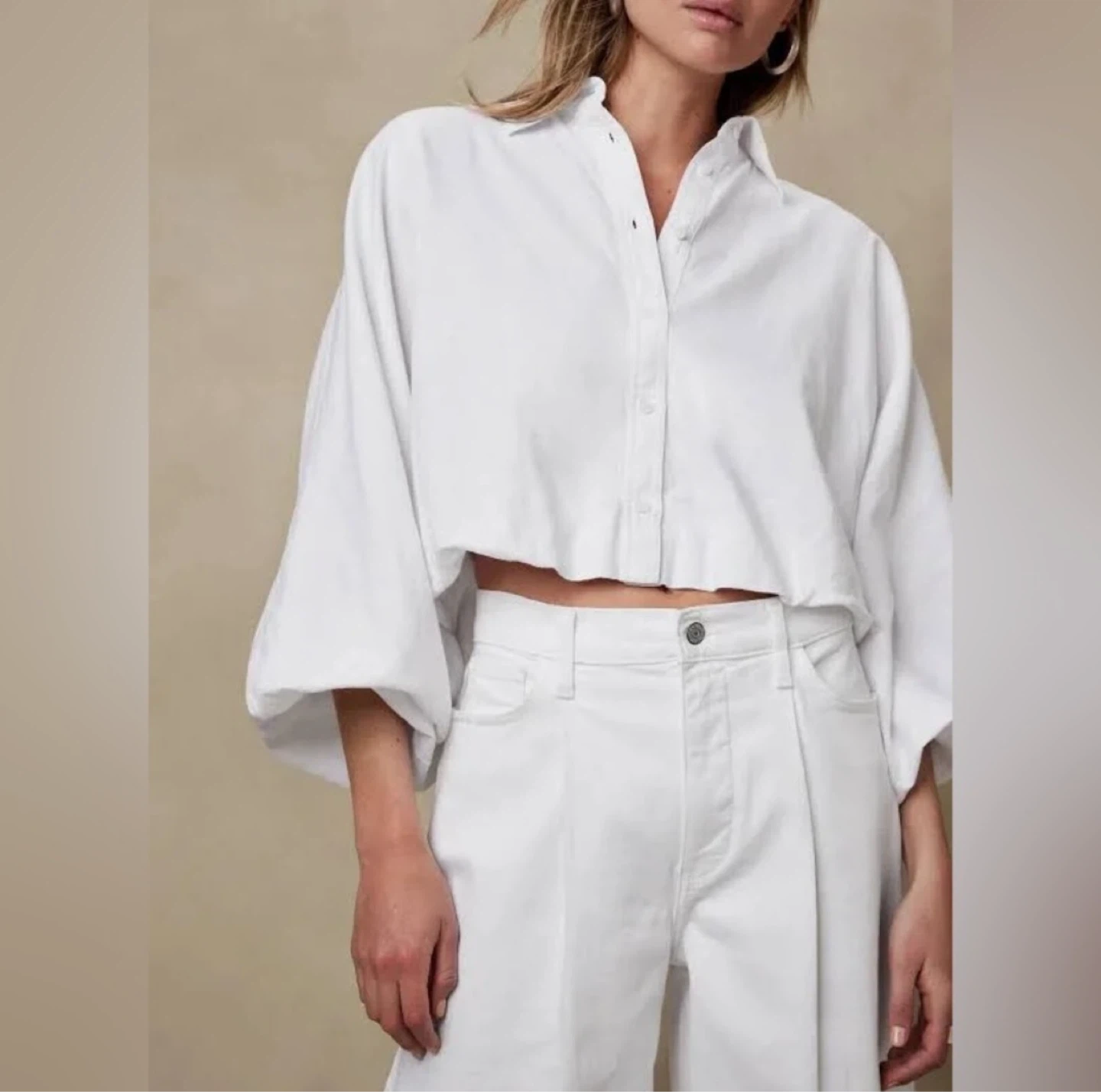 Banana republic white wide leg jeans - photo 3
