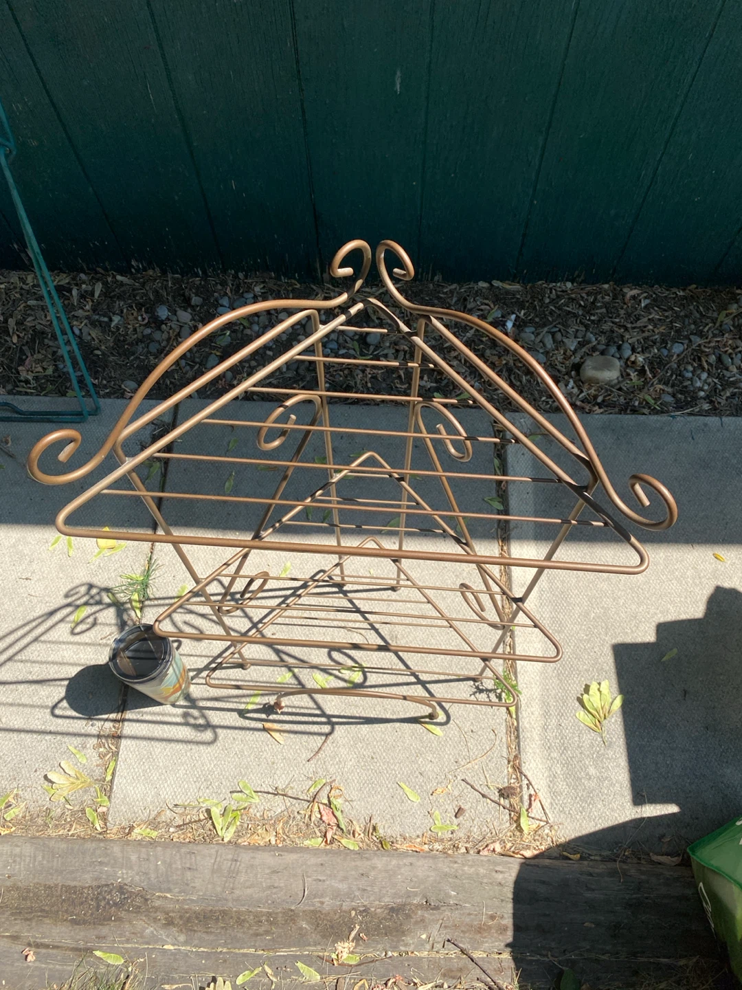 Vintage Metal Corner Shelf Unit - photo 3