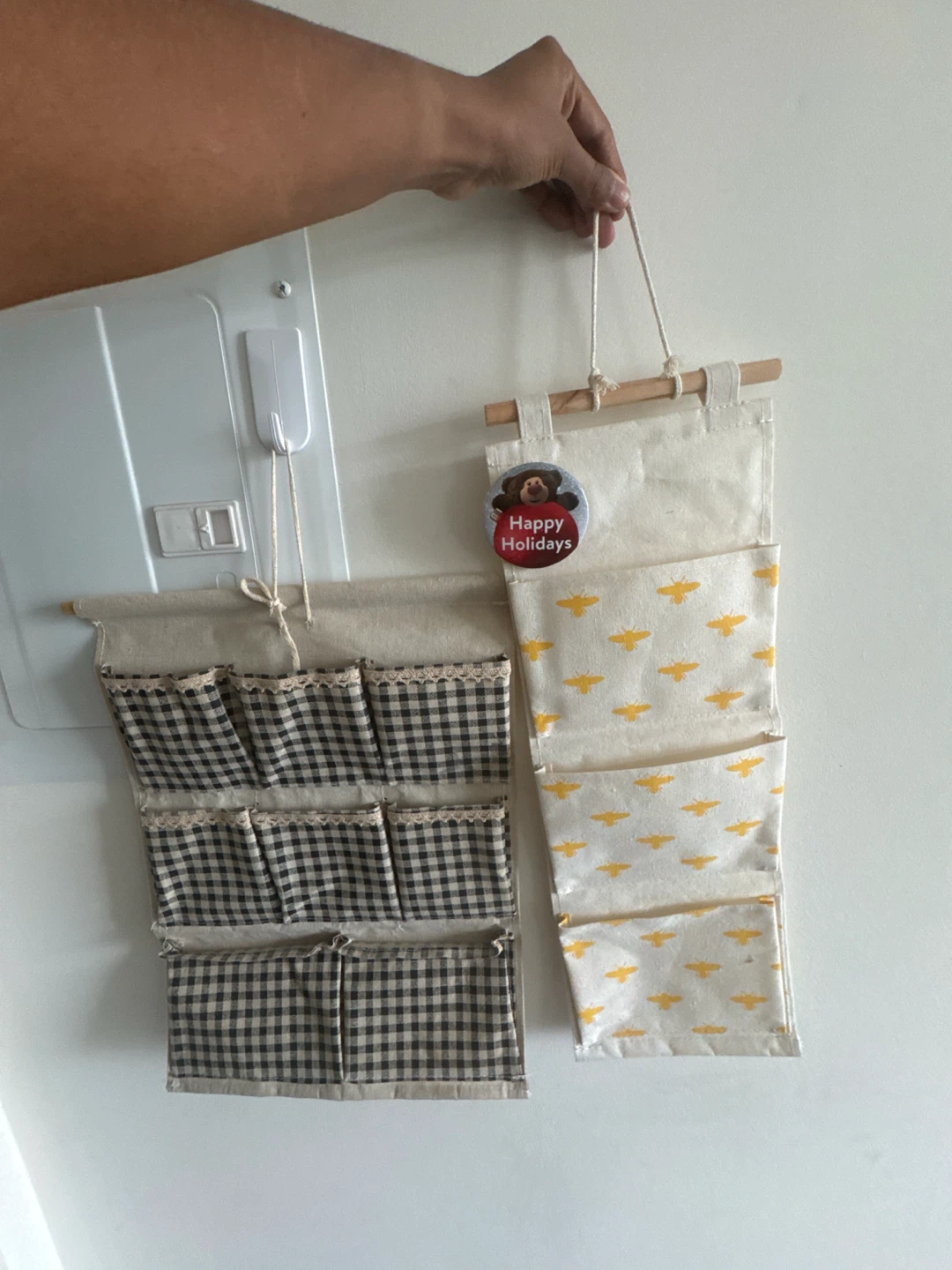 Gingham Hanging Wall Organizer - photo 3
