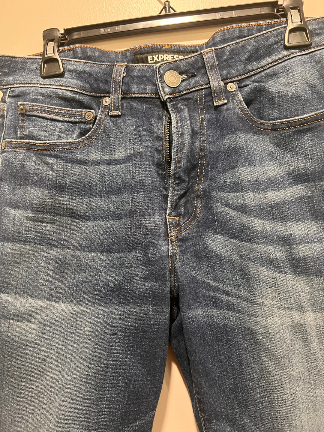 Express Hyper Stretch Slim Skinny Blue Denim Mid Rise - photo 3