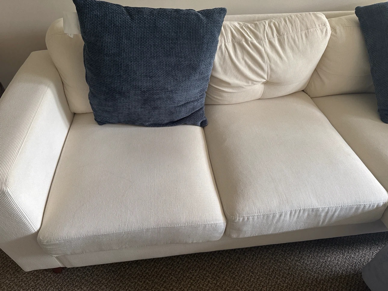 Cream Sectional Sofa with Ottoman - photo 2
