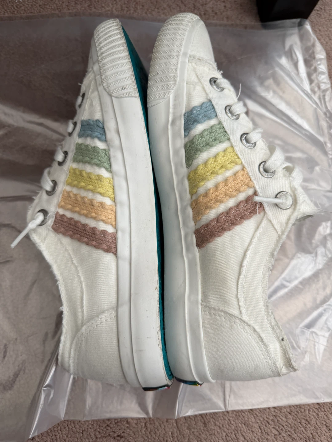 Blowfish Malibu White Rainbow Canvas Sneakers - photo 2