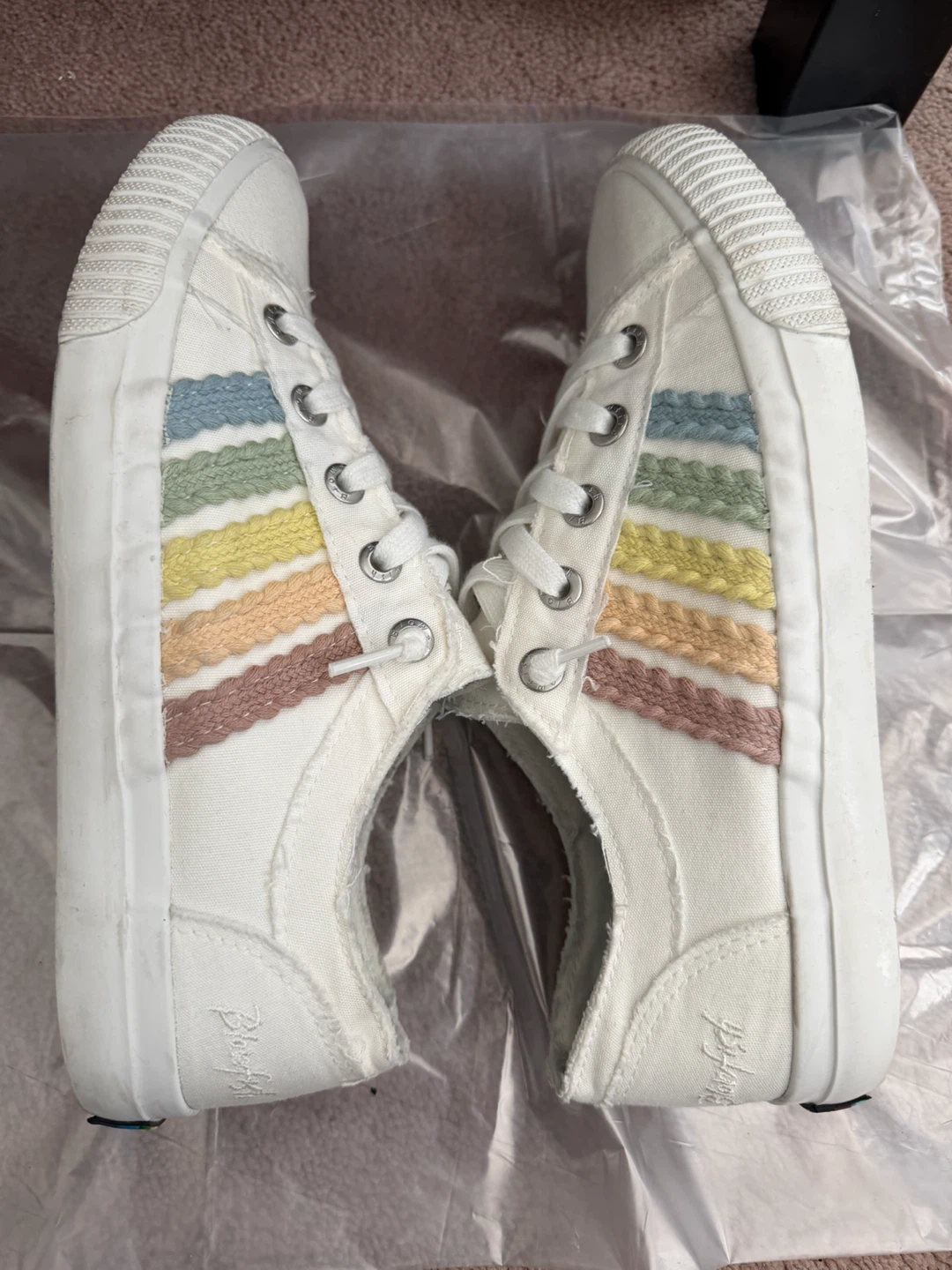 Blowfish Malibu White Rainbow Canvas Sneakers - photo 3