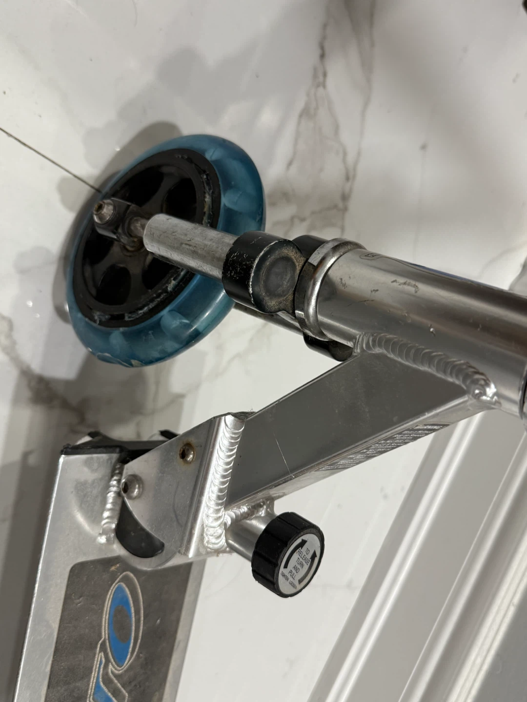 Micro Folding Kick Scooter with Suspension – Blue/Silver - photo 5