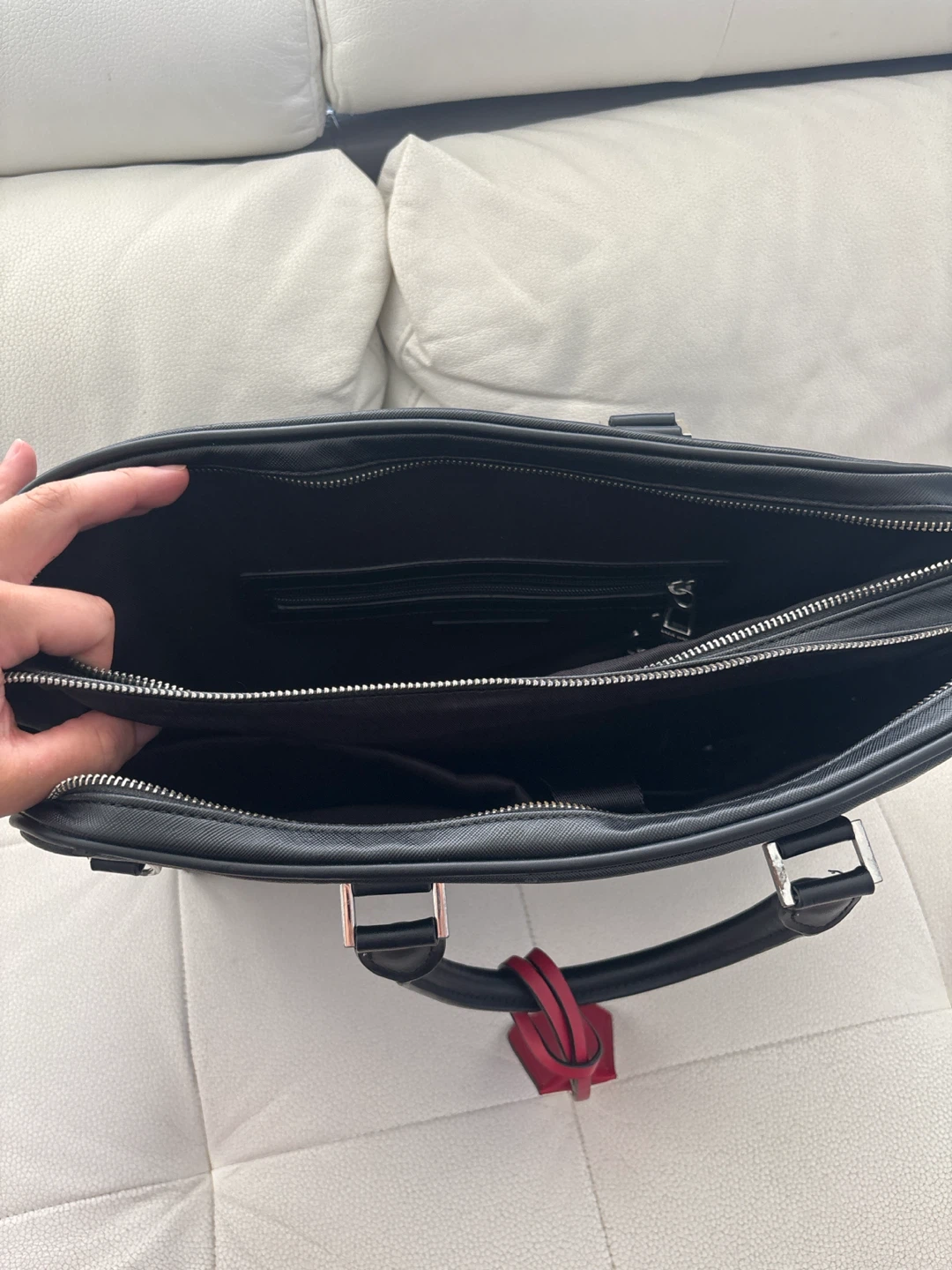 ZARA MAN Black Leather Briefcase - photo 2