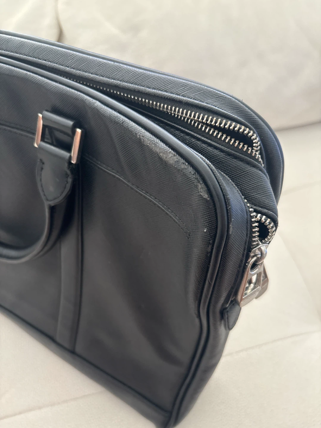 ZARA MAN Black Leather Briefcase - photo 3