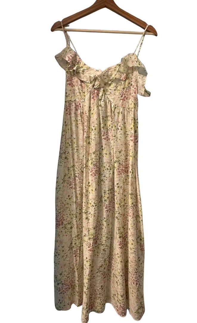 Floral Print Maxi Dress with Ruffles