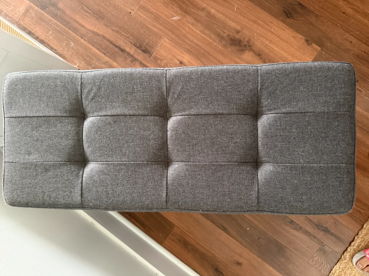 Grey Tufted Shoe Bench with Storage - photo 3