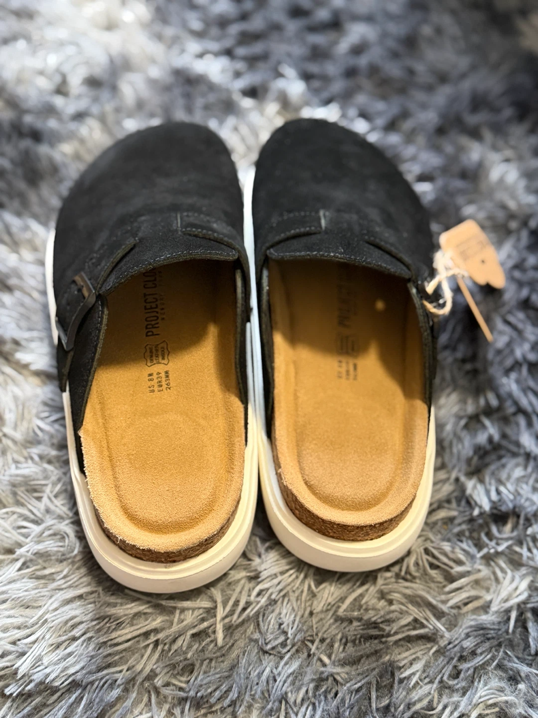Project Cloud Black Suede Clogs Women's Size 8 - photo 3