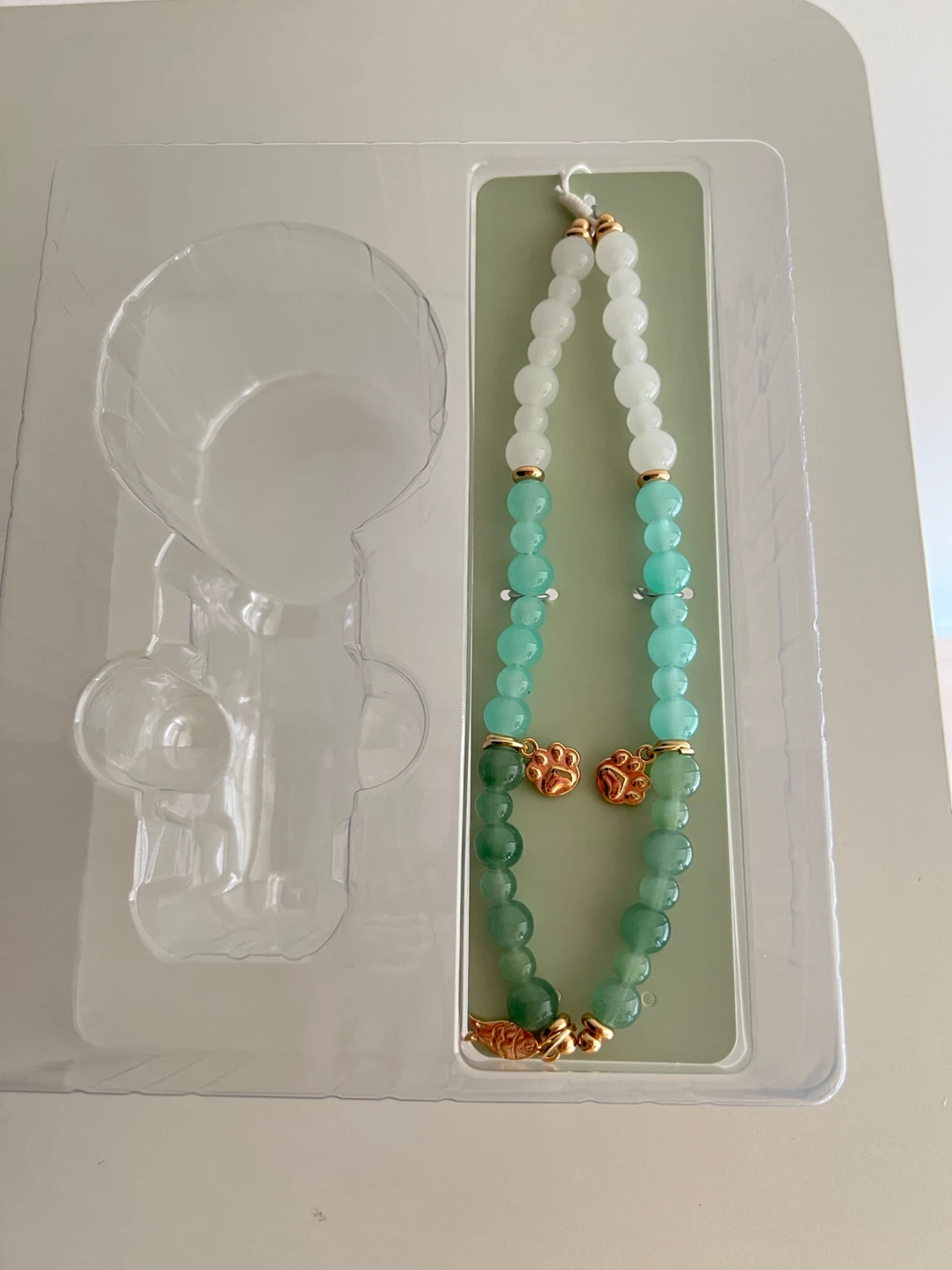 Beaded Charm Bracelet with Paw and Fish Charms