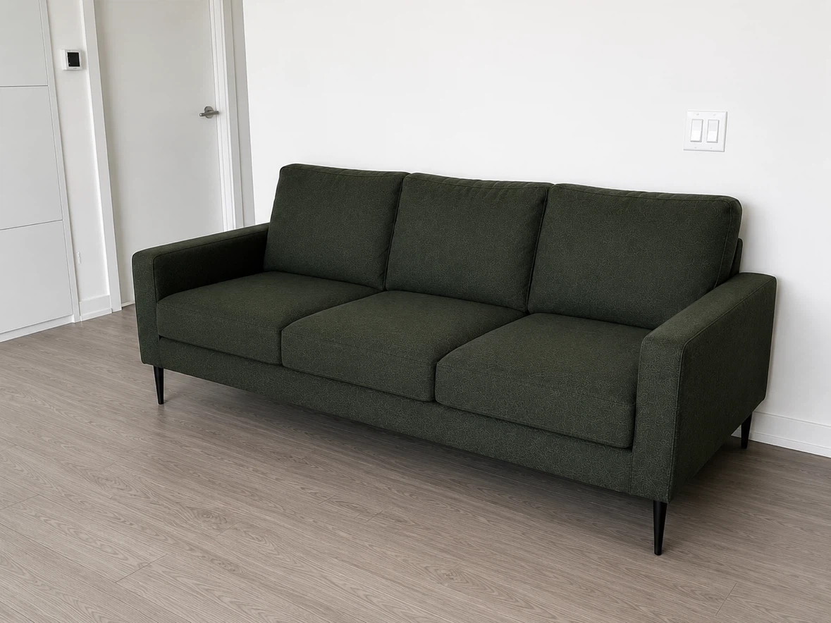 Dark Green Upholstered Sofa