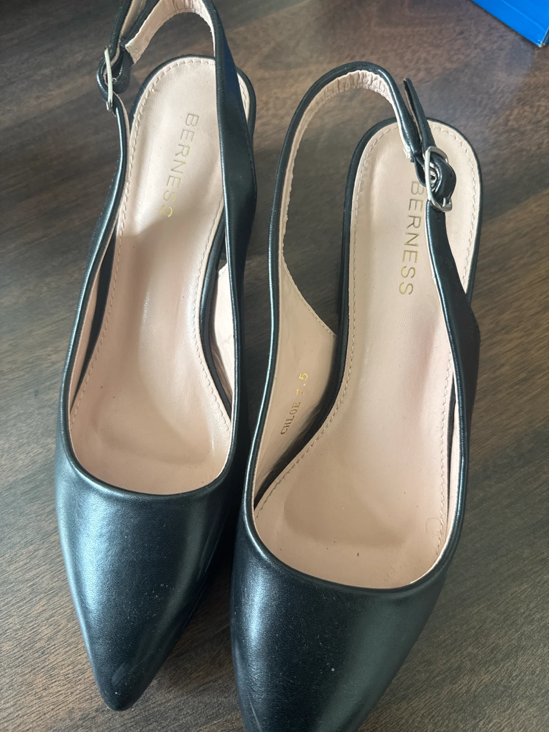 Bernice Black Slingback Heels