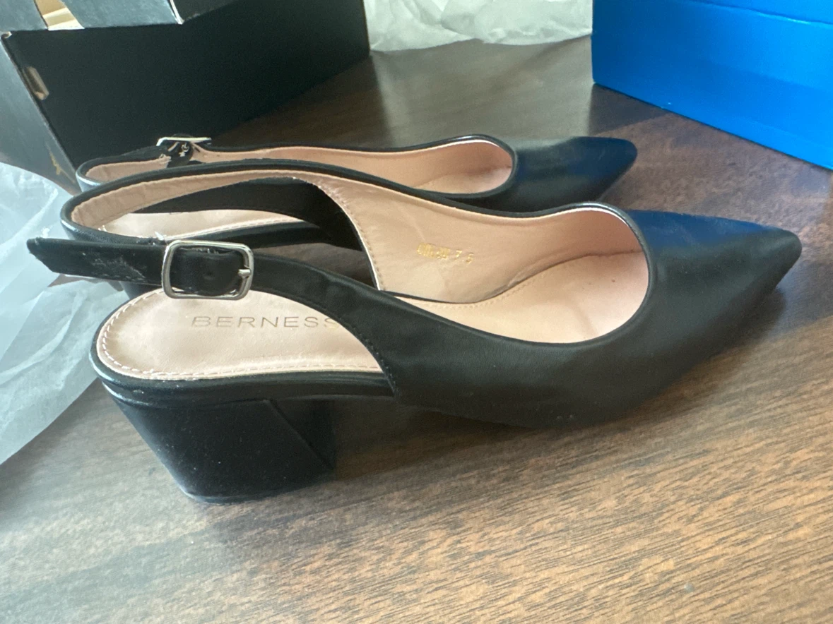 Bernice Black Slingback Heels - photo 4