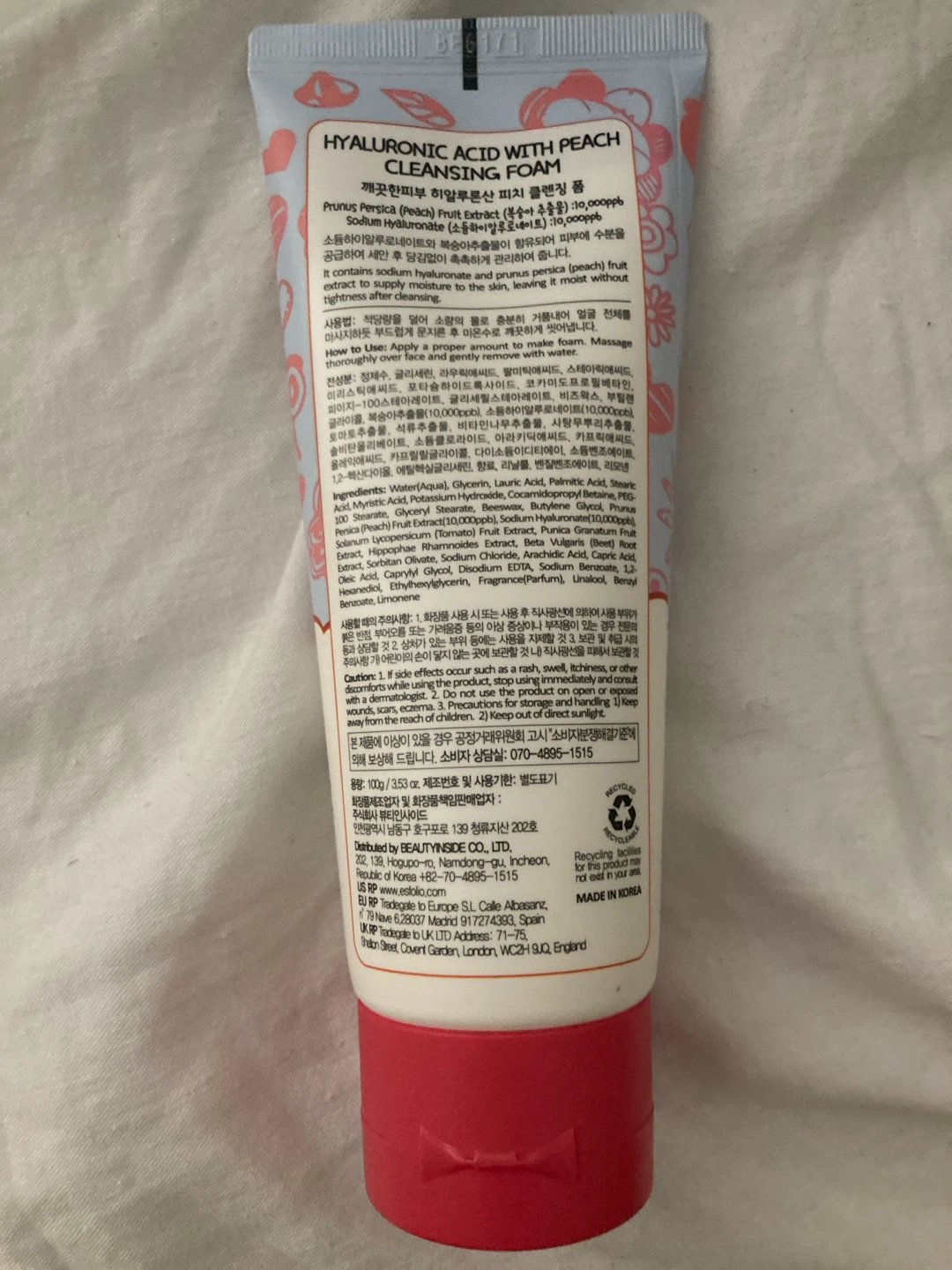 NEVER USED esfolio hyaluronic acid with peach cleansing foam - photo 2