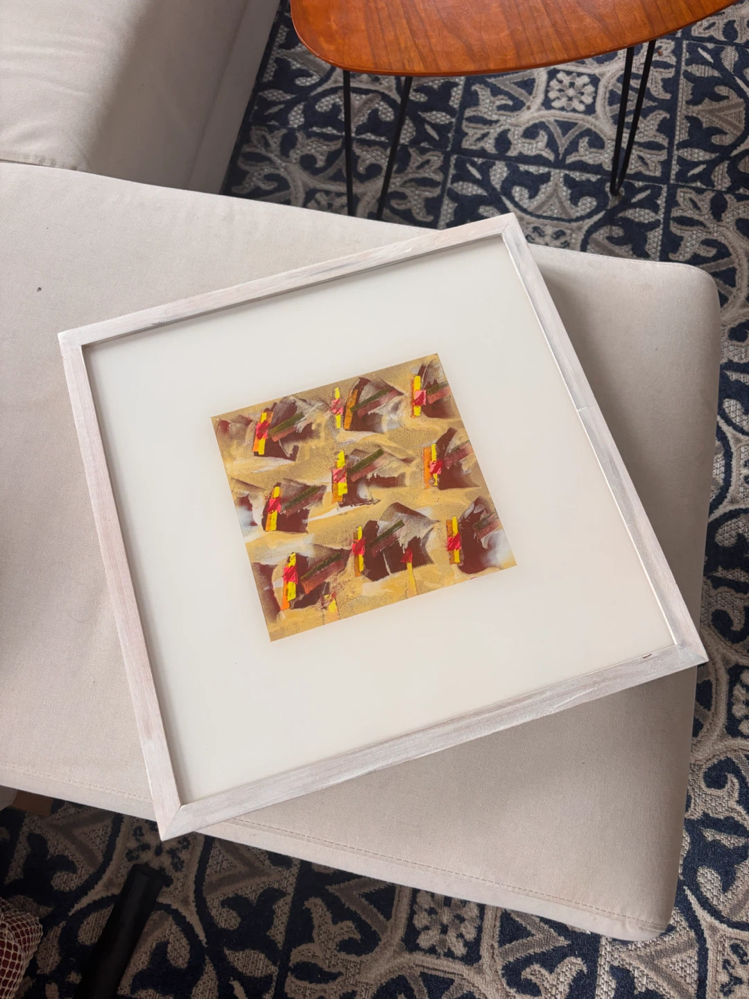 Framed Abstract Art Print 17” x 17”