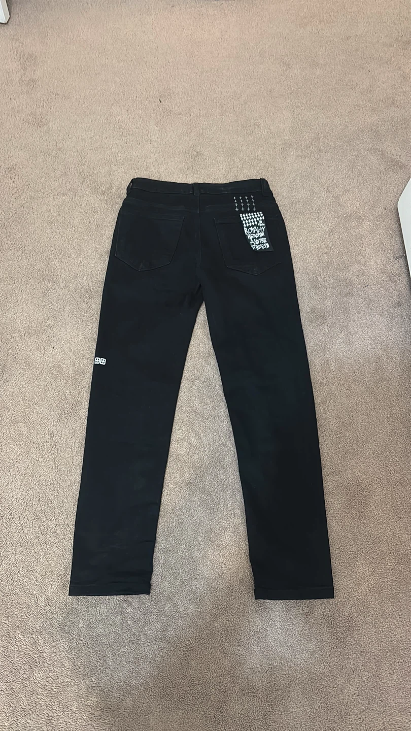 Black Jeans with Graphic Print