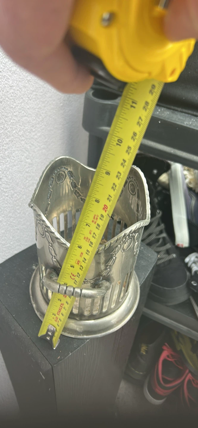 Vintage Silver Metal Basket Holder