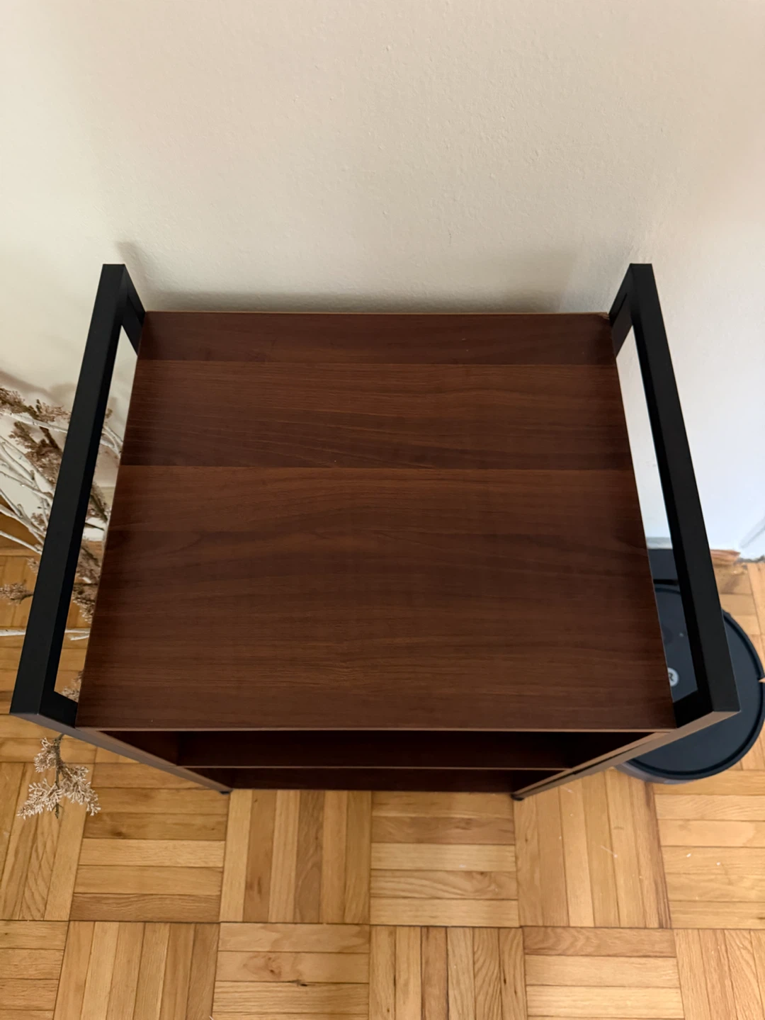 Oak and Metal Record Player Stand/ Bookshelf - photo 2
