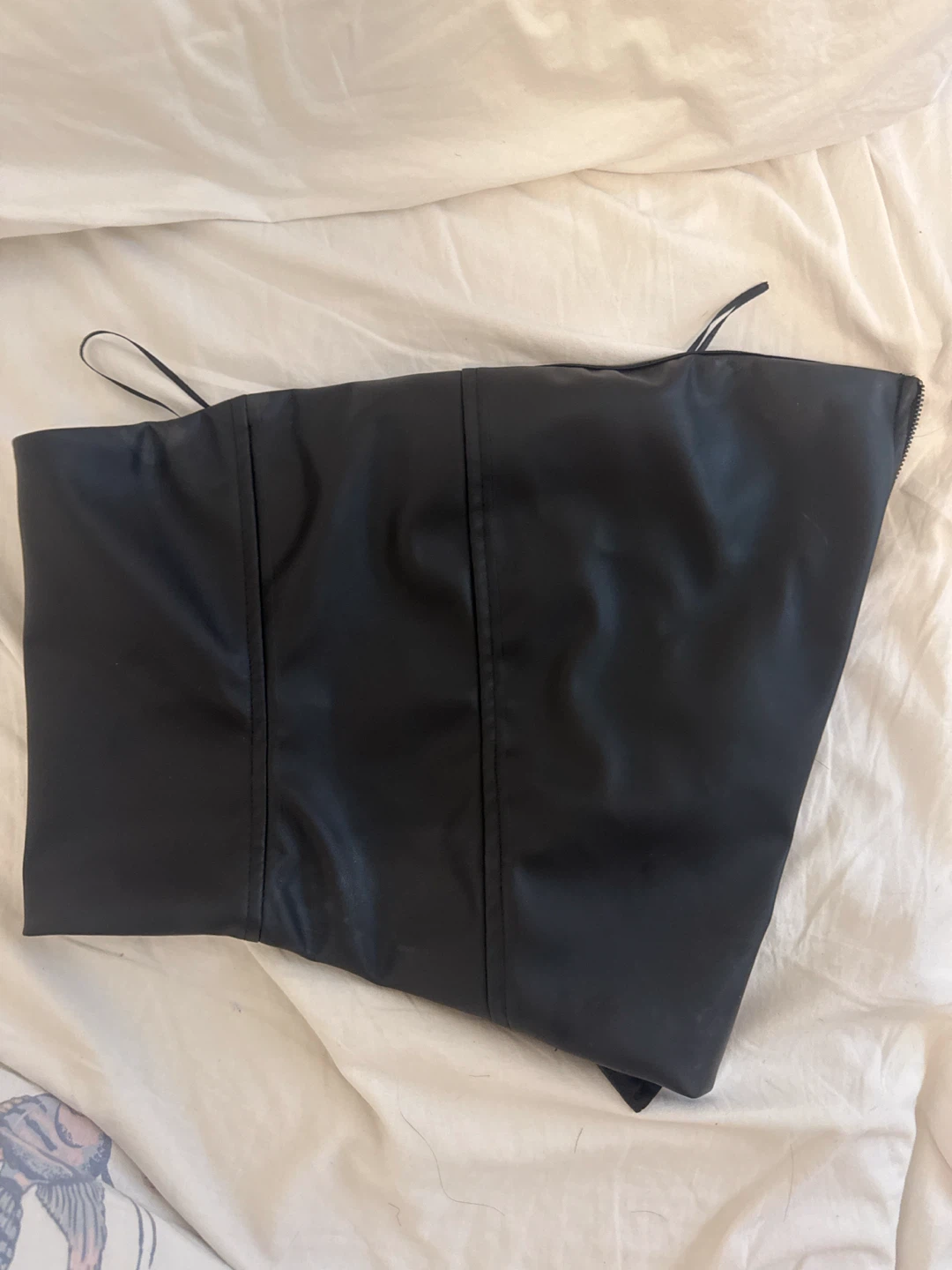 Forever 21 Black Faux Leather Corset Top