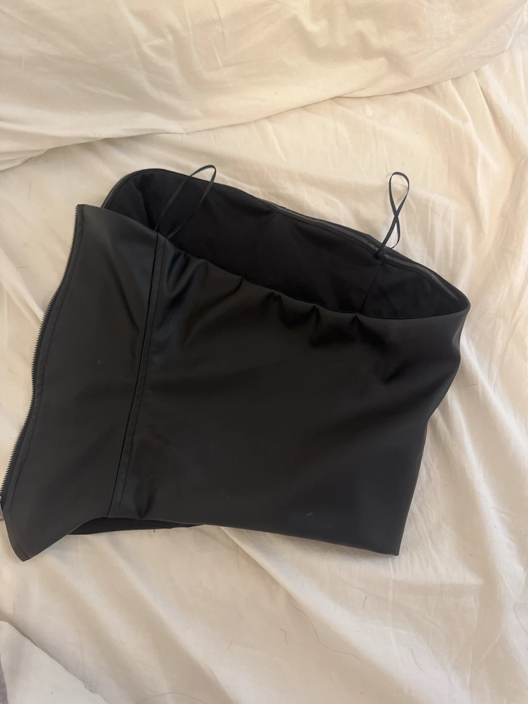 Forever 21 Black Faux Leather Corset Top - photo 2